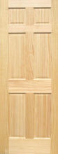 6PP2668 2/6 X 6/8 6-Panel Pine Door